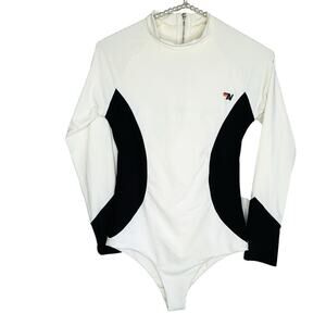Aviator Nation Color Block Surf Suit Womens Small Zip Up L/S Swim Beach Summer